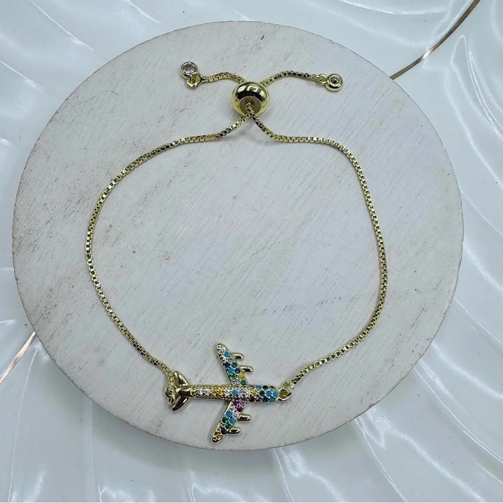 Travel Girlie Airplane Charm Bracelet